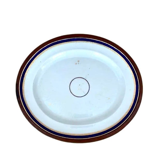 Brown Chinese Export Porcelain Tray on Custom Stand For Sale - Image 8 of 9