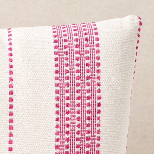 This pillow features Lubeck Stripe with a knife edge finish. Lubeck Stripe is simple, charming and woven entirely by hand....