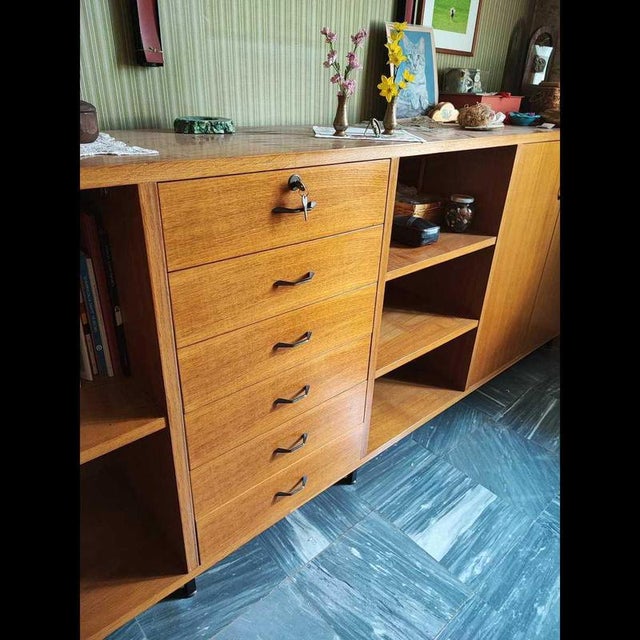 Sideboard with Wall Bookcase, 1970s, Set of 2 For Sale - Image 4 of 14