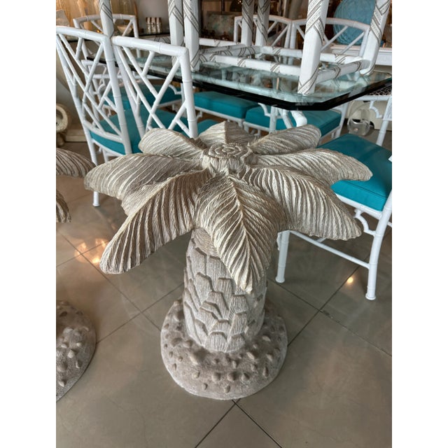 Vintage Plaster Palm Tree Leaf Table Dining Table or Center Entry Base