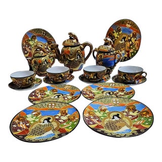 Antique Hand Painted Nippon Bone China Empress & Advisors TeaSet- 17 PCS For Sale