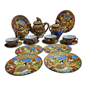 Antique Hand Painted Nippon Bone China Empress & Advisors TeaSet- 17 PCS