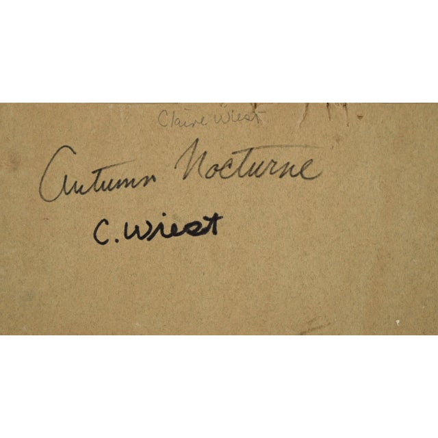 "Autumn Nocturne" - Abstracted Forest Landscape in Oil on Artist's Board by Claire Weist For Sale In Monterey, CA - Image 6 of 6