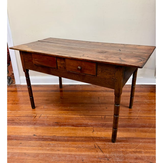 Early 19th Century 19th Century Early American Primitive Pine Tavern or Huntboard Table For Sale - Image 5 of 14