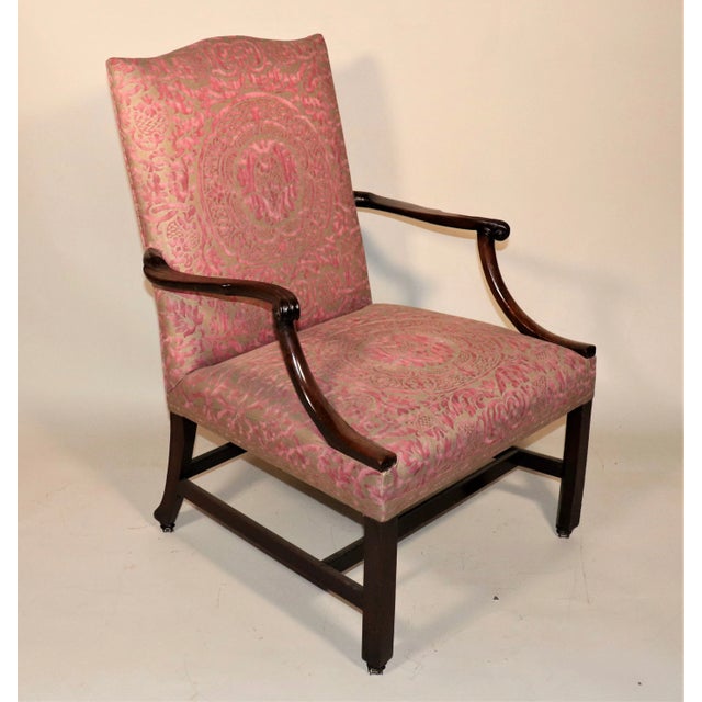 Circa 1830 George III Fortuny Upholstered Gainsborough Mahogany Armchair For Sale - Image 13 of 13
