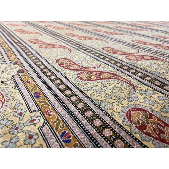 Extremely Fine Persian Silk Qum Rug 6'7" X 9’11" For Sale - Image 9 of 9
