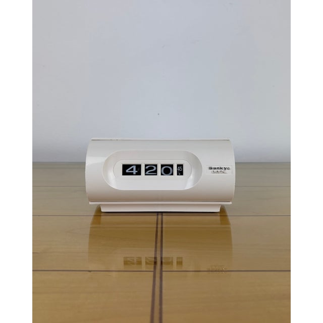 Vintage Space Age White #451 Digital Clock Roll from Sankyo, Japan, 1970s For Sale - Image 12 of 12