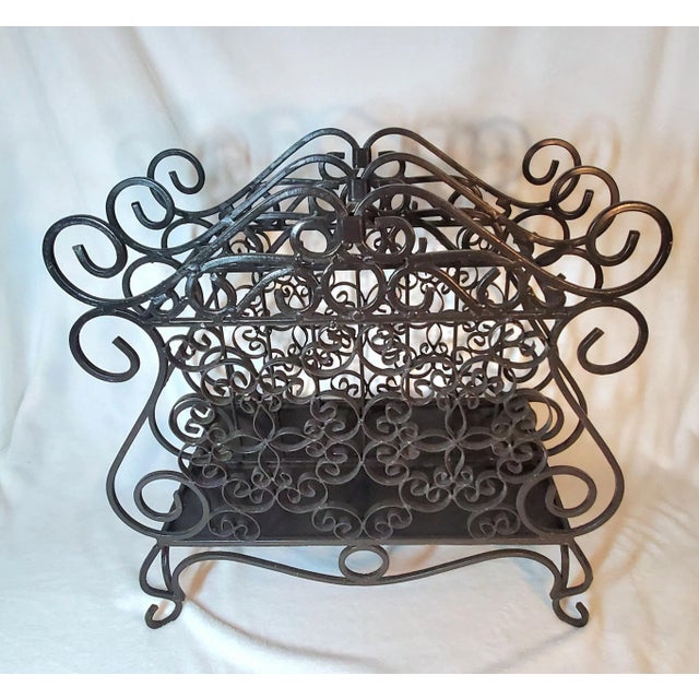 Vintage Twisted Wrought Iron Magazine Rack Chairish