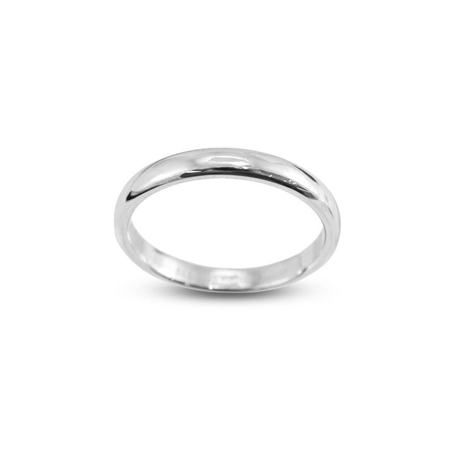 Early 21st Century Ladies Tiffany & Co. Tiffany Forever 950 Platinum 3mm Wedding Band Ring, Size 7.5 For Sale - Image 5 of 8