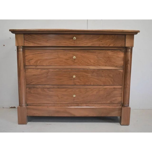Brown Small Solid Walnut Chest of Drawers, 1800s For Sale - Image 8 of 18