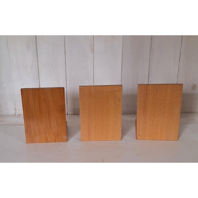 Mid-Century Bookends in Beechwood, 1950s, Set of 3 For Sale - Image 4 of 5