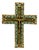 Gilt Ceramic Byzantine Crucifix by Marc Roussel, Vallauris, 1962 For Sale