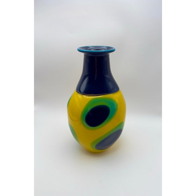1996 Tony Cray Post Modern Art Glass Vase For Sale - Image 4 of 5