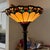 Art Deco Dale Tiffany Inc Stained Glass Floor Lamp Antique Bronze Base Signed 67in For Sale - Image 3 of 9