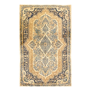 Antique Persian Lavar Rug With Floral Medallion, 3' × 5' For Sale