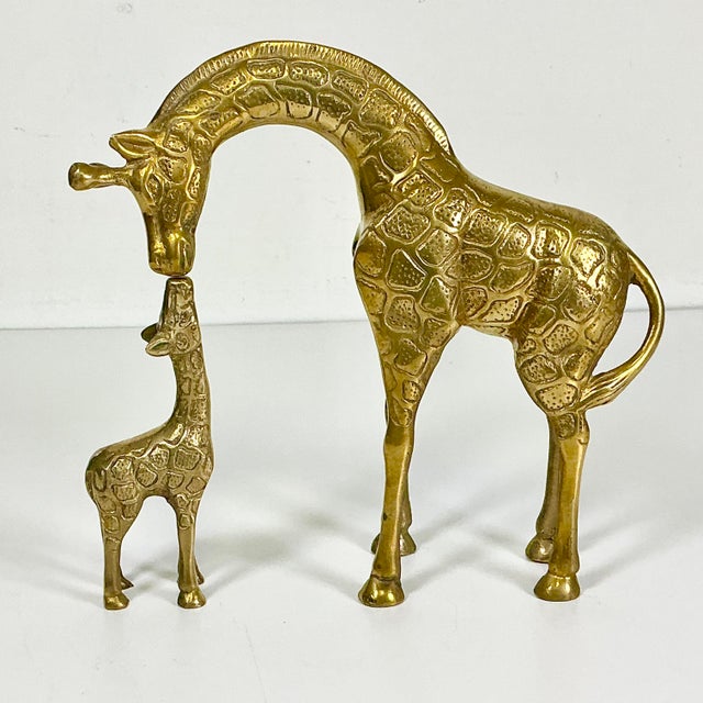 Vintage Home is pleased to offer this whimsical Hollywood Regency Brass Giraffe with Calf Sculpture. It’s from the Mid-...