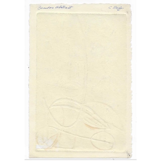 Abstract 1961 Crissa Caris Bamboo Abstract Etching With Aquatint For Sale - Image 3 of 3