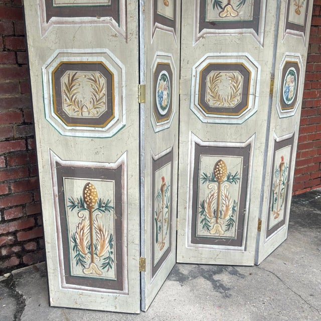 Wood Mid 20th Century Continental Trompe L’Oeil Louis XVI Screen / Room Divider For Sale - Image 7 of 12