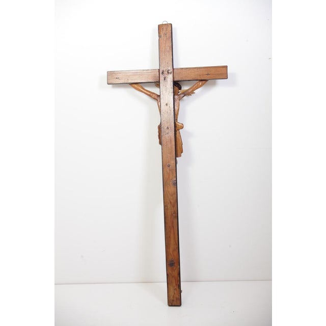 Late 19th Century Linden Wood Carved Crucifix, Bohemia, 1800s For Sale - Image 13 of 15