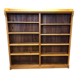 Antique Pine Double Bookcase For Sale