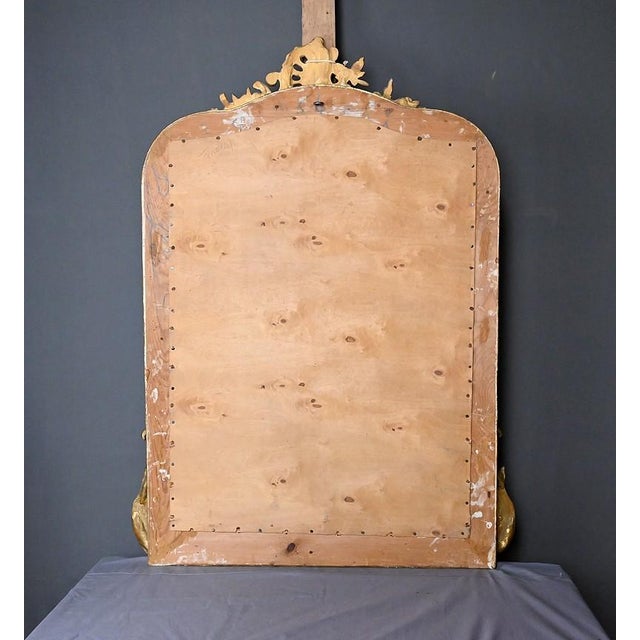 Beveled Mirror with Pediment, Louis Xv Style Second Half of the 19th Century For Sale - Image 10 of 12