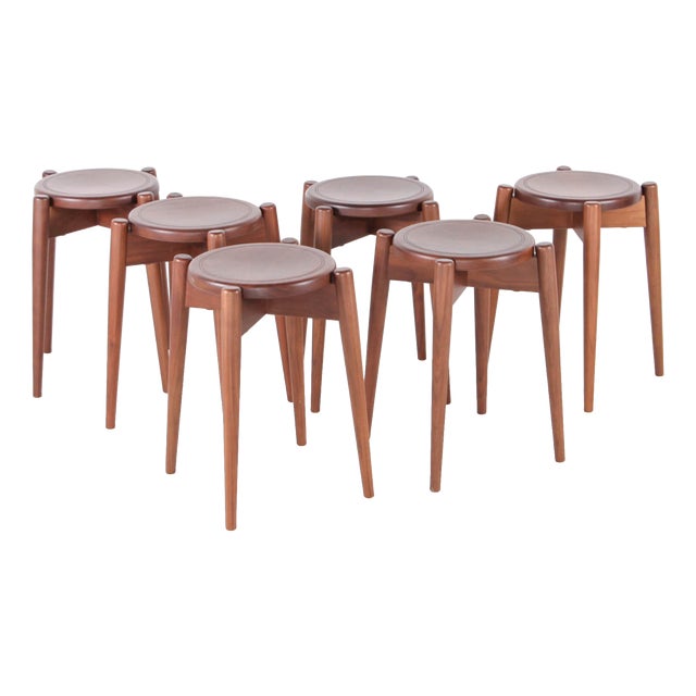 Vintage Japanese Stools, 1980s, Set of 6 For Sale