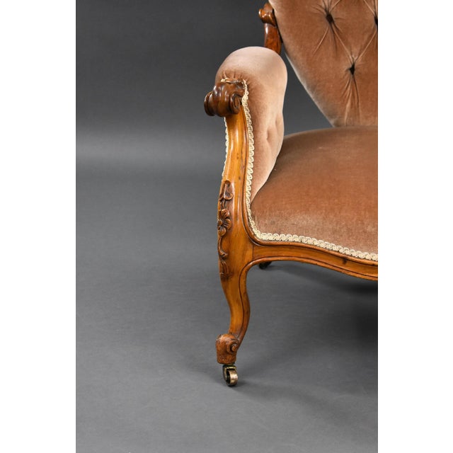 Victorian Walnut Armchair, 1870s For Sale - Image 3 of 13