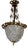 Antique French Brass Glass Grape Shade Chandelier, 1930s For Sale