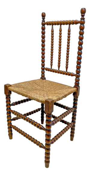 Antique Oak Bobbin Turned Chair, 1900s