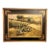 1980s Grand Manor ​Traditional Equestrian Fox Hunt Scene Black Gold Ornate Framed Oil Painting For Sale