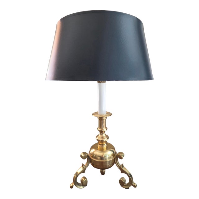 Late 20th Century Sarreid Brass Bouillotte Style Lamp For Sale