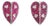Late 20th Century 18K White Gold Diamond Red Sapphire Heart Earrings, Pair For Sale