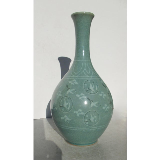 Korean Celadon Bottle Vase For Sale - Image 4 of 6