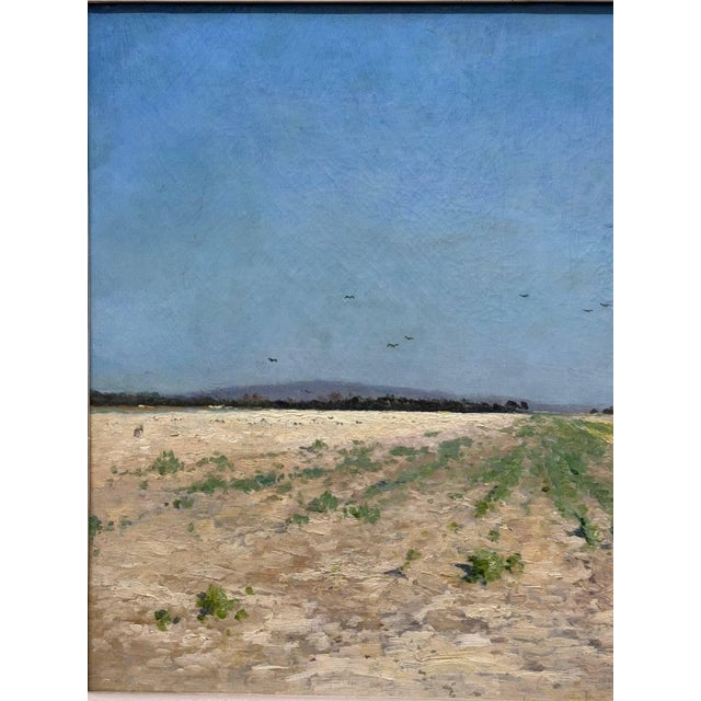 19th Century Sunny Field in Champagne - Armand Guéry, Signed Oil on Canvas, 19th Century For Sale - Image 5 of 11