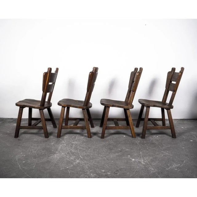 Brown Oak Dining Chairs, 1960s, Set of 4 For Sale - Image 8 of 18