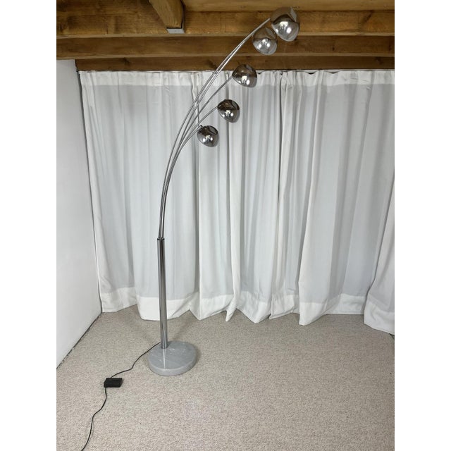 Arc Floor Lamp with Tree-Shaped Base and Five Lights, 1990s For Sale - Image 6 of 18