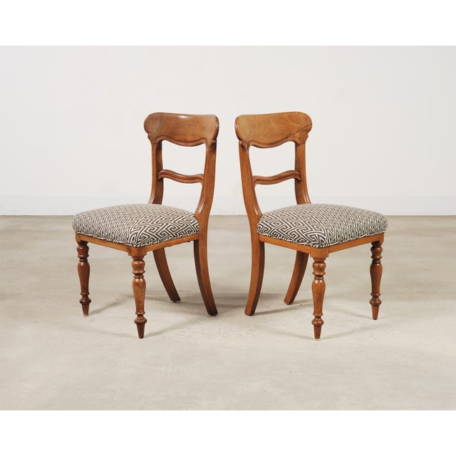 Set of Six English William IV Fruitwood Upholstered Dining Chairs For Sale In Sacramento - Image 6 of 18