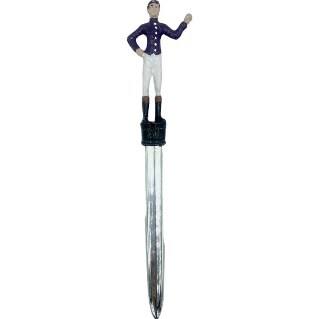 Vintage the "21" Club New York Nyc Restaurant Equestrian Jockey Letter Opener For Sale - Image 12 of 13