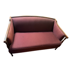Early 20th Century Sheraton Style Mahogany Camel-Back Settee