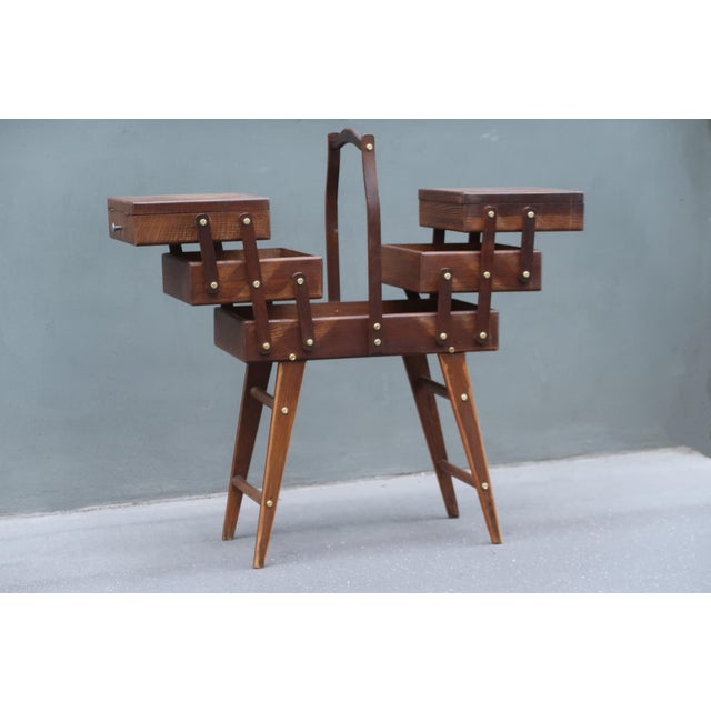 French Mid-Century 1960 Sewing Box For Sale - Image 11 of 11