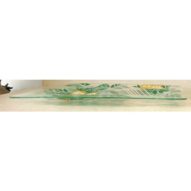 1960s Georges Briard Multi Colored Floral 4 Compartment Glass Serving Dish For Sale In West Palm - Image 6 of 8
