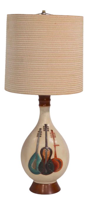 Mid Century Music Theme Table Lamp by Fourtune Lamp 1960