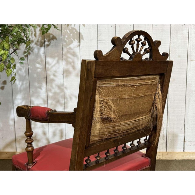 Wood Set of Breton Armchair and Ottoman, 1930s For Sale - Image 7 of 16