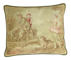 Circa 1850 Antique French Aubusson Tapestry Pillow
