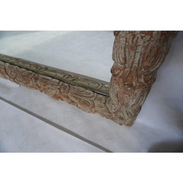 French Carved Mirror With Crackle Finish From Mla For Sale In Los Angeles - Image 6 of 9
