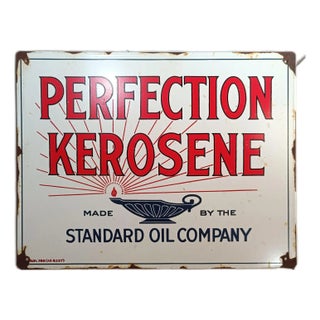 Vintage Perfection Kerosene Standard Oil Metal Sign Advertising Reproduce Steel 1.3mm For Sale