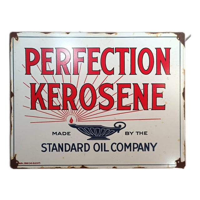 Vintage Perfection Kerosene Standard Oil Metal Sign Advertising Reproduce Steel 1.3mm For Sale