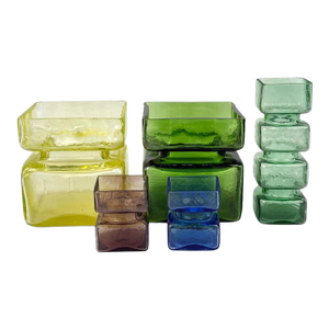 1960s Helena Tynell "Pala" Glass Vases for Riihimaen Lasi Oy- Five Piece Set