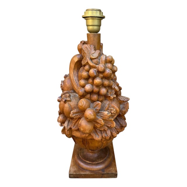 Carved French Lamp For Sale