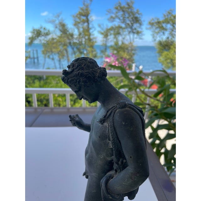 Grand Tour Solid Bronze “Narcissus” After the Antique – Early 20th Century Classical Figure For Sale - Image 15 of 15